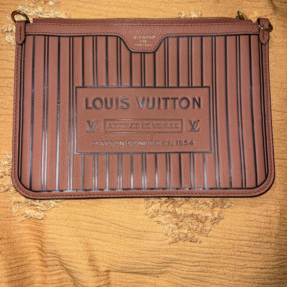 Louis Vuitton Brown Striped Wristlit